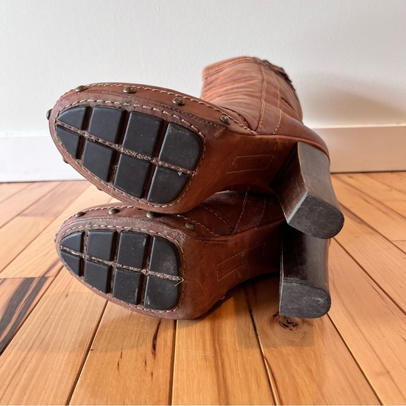 Frye Frankie Buckle Tall Knee High Leather Brown Boots Women’s Size 7.5 - Picture 10 of 12